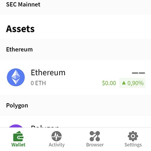 DApp Connection Screen