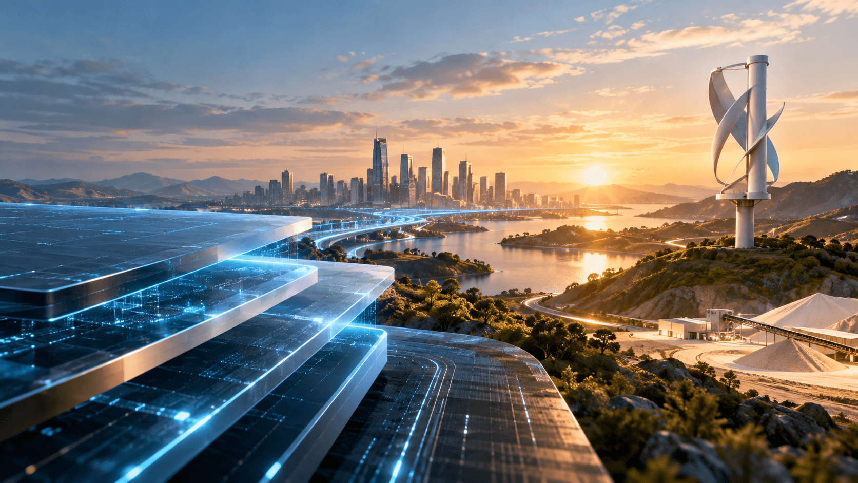 Digital blockchain infrastructure connecting modern technology with energy and real-world applications.